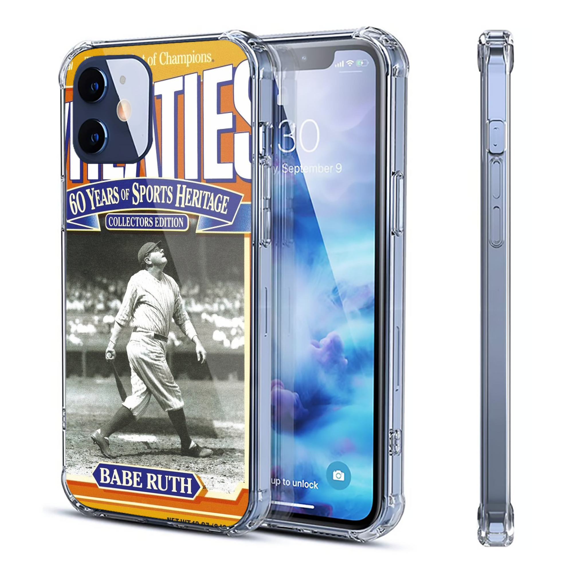 Babe Ruth 41 Clear IPhone 12 Case – Soft TPU With UV Print – Enhanced Drop Protection, Precise Fit, Anti-Fingerprint, Customizable Design, Scratch-Resistant, Yellow-Resistant